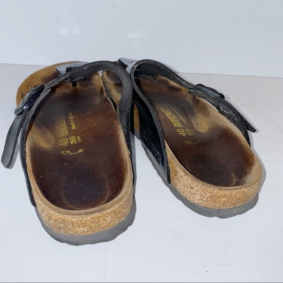 Birkenstock Gizeh Birko-Flor Black Patent Size 40 Narrow Fit - Picture 5 of 11